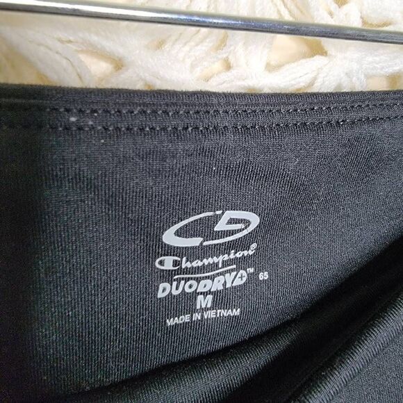 Champion DuoDry Mixed Pattern Stretch Crop Leggings Black Blue Medium - Picture 3 of 11